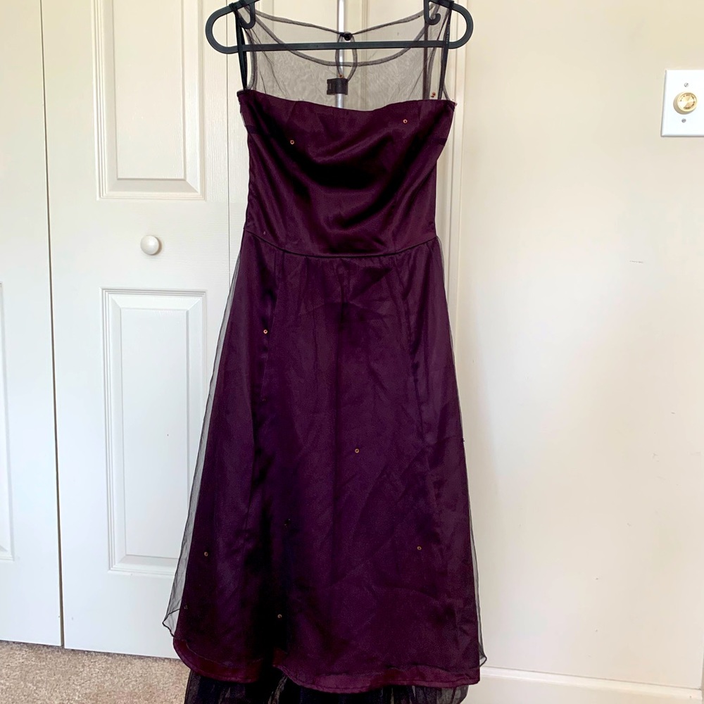 Vero Moda plum tulle and satin formal ball dress